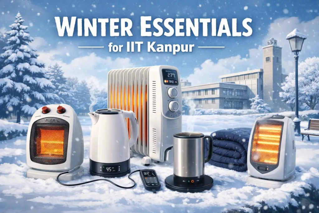 Winter Essentials at IIT Kanpur | Heaters & Water Heaters 1 ChatGPT Image Feb 11 2026 07 57 51 PM